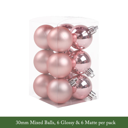 Pink Rose Gold Pearlized Christmas Decorative Balls