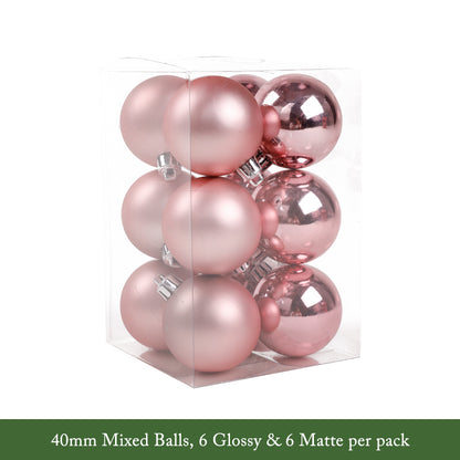 Pink Rose Gold Pearlized Christmas Decorative Balls