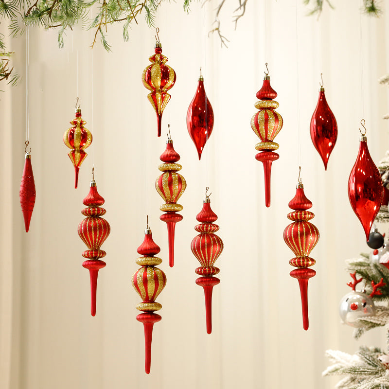 Teardrop-Shaped Decorative Ball Ornaments for Christmas Trees