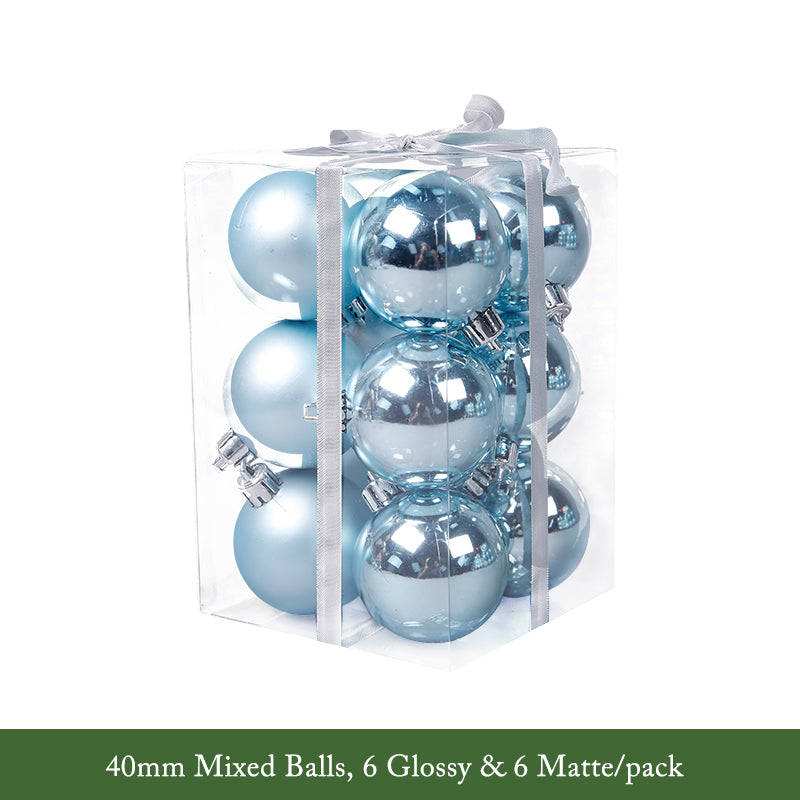 Blue Series Decorative Christmas Balls Wreath