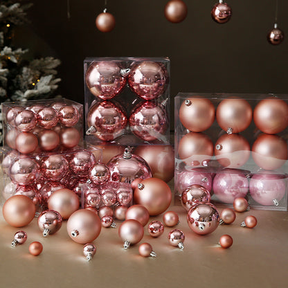 Pink Rose Gold Pearlized Christmas Decorative Balls