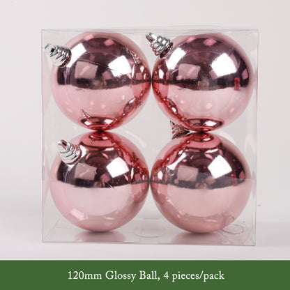 Pink Rose Gold Pearlized Christmas Decorative Balls