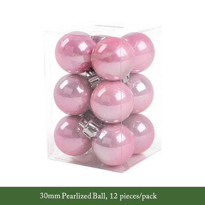 Pink Rose Gold Pearlized Christmas Decorative Balls