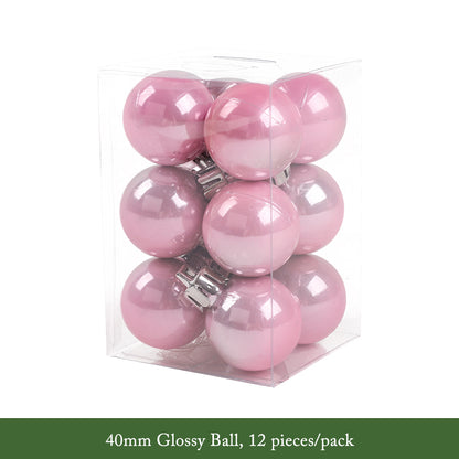 Pink Rose Gold Pearlized Christmas Decorative Balls