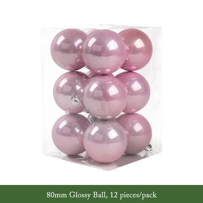 Pink Rose Gold Pearlized Christmas Decorative Balls