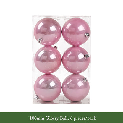 Pink Rose Gold Pearlized Christmas Decorative Balls