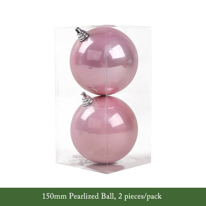 Pink Rose Gold Pearlized Christmas Decorative Balls