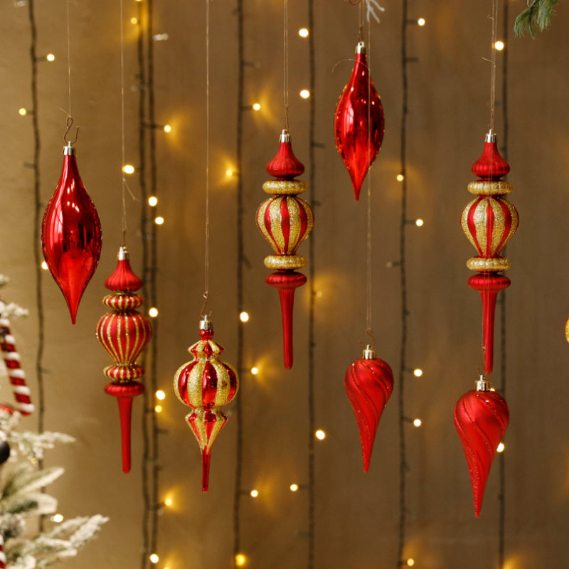 Teardrop-Shaped Decorative Ball Ornaments for Christmas Trees