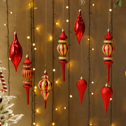 Teardrop-Shaped Decorative Ball Ornaments for Christmas Trees