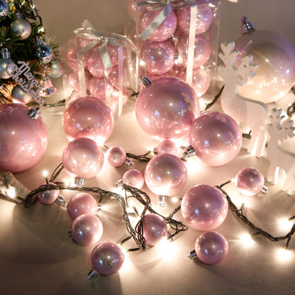 Pink Rose Gold Pearlized Christmas Decorative Balls