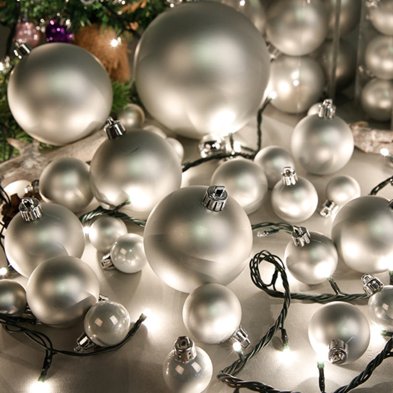 Silver Christmas Hanging Ball Decorations