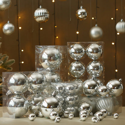 Silver Christmas Hanging Ball Decorations