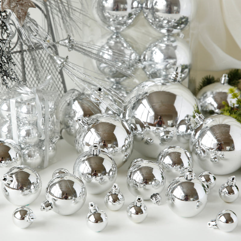 Silver Christmas Hanging Ball Decorations