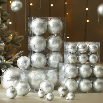 Silver Christmas Hanging Ball Decorations