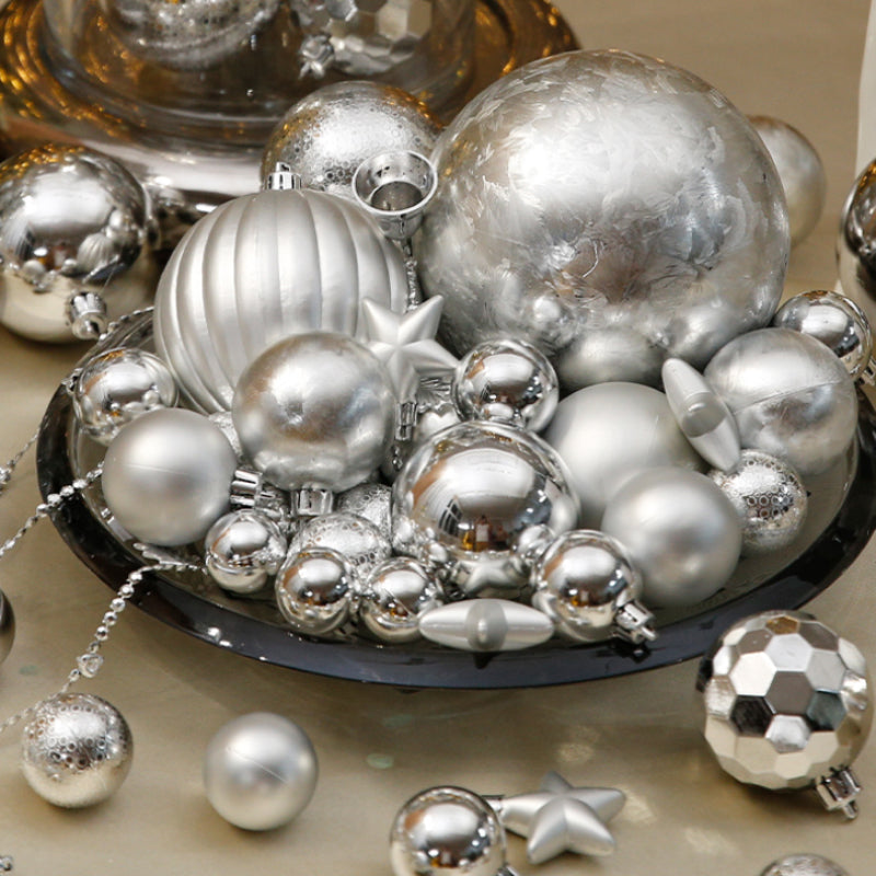 Silver Christmas Hanging Ball Decorations