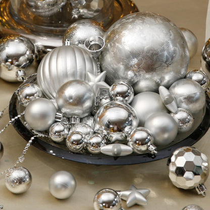 Silver Christmas Hanging Ball Decorations