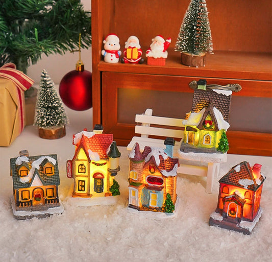 Micro Landscape Glowing Cottage Party Atmosphere Christmas Decoration