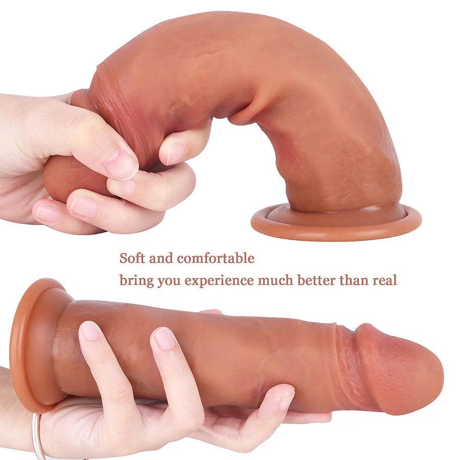 8.1 Inch Lifelike Dual-Layer Silicone Suction Cup