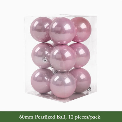 Pink Rose Gold Pearlized Christmas Decorative Balls