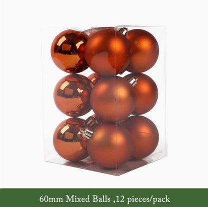 Orange Decorative Christmas Balls Wreath