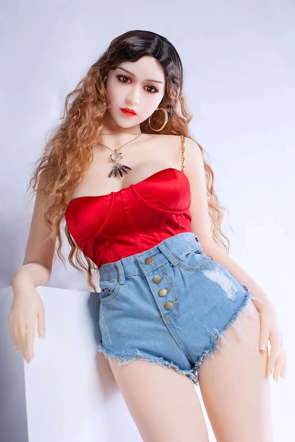 Ella 138cm Brown Curly Hair and Charming Personality