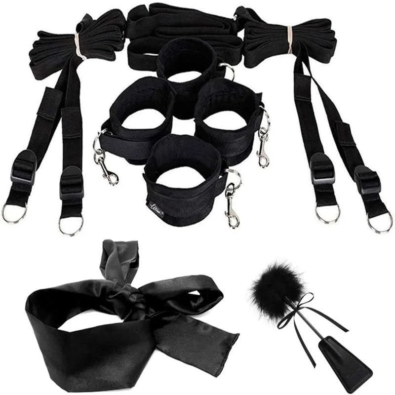 BDSM Bondage Kit with Cuffs and Blindfold