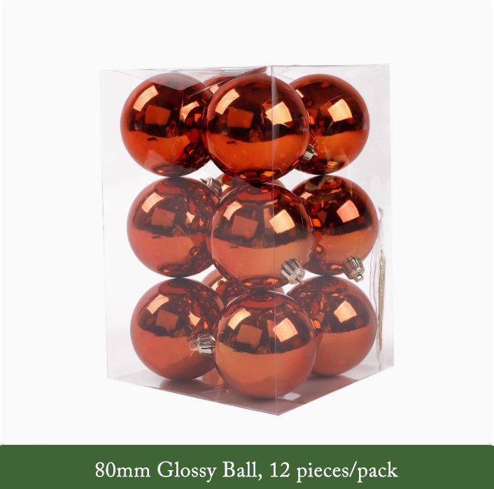 Orange Decorative Christmas Balls Wreath