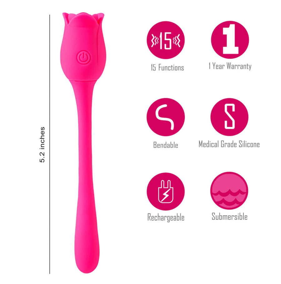 10-Function Dual-Stimulating Tulip Vibrator