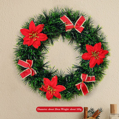 Large Red Flower Christmas Atmosphere Wreath