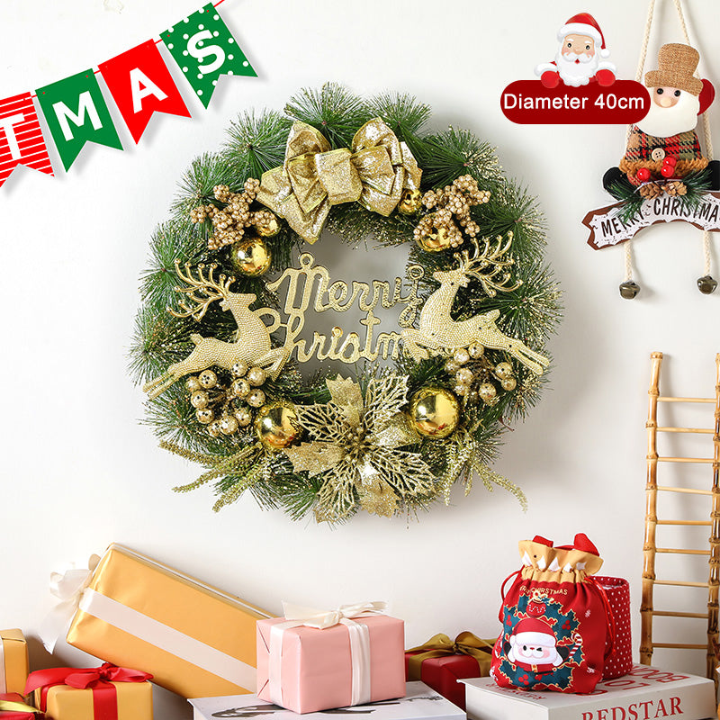 Golden Deer Handmade Christmas Creative Wreath