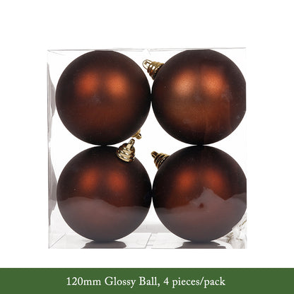 Dark Coffee Brown Decorative Christmas Balls Wreath