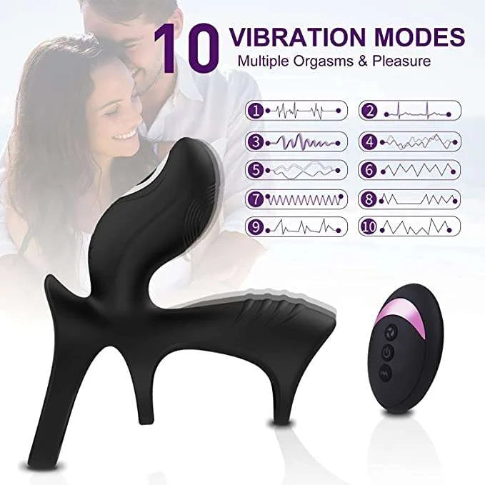 Remote Control Duo Ring with Vibrating Action