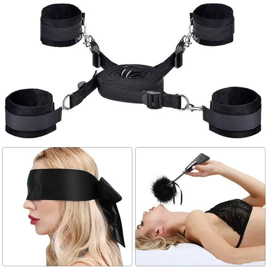 BDSM Bondage Kit with Cuffs and Blindfold