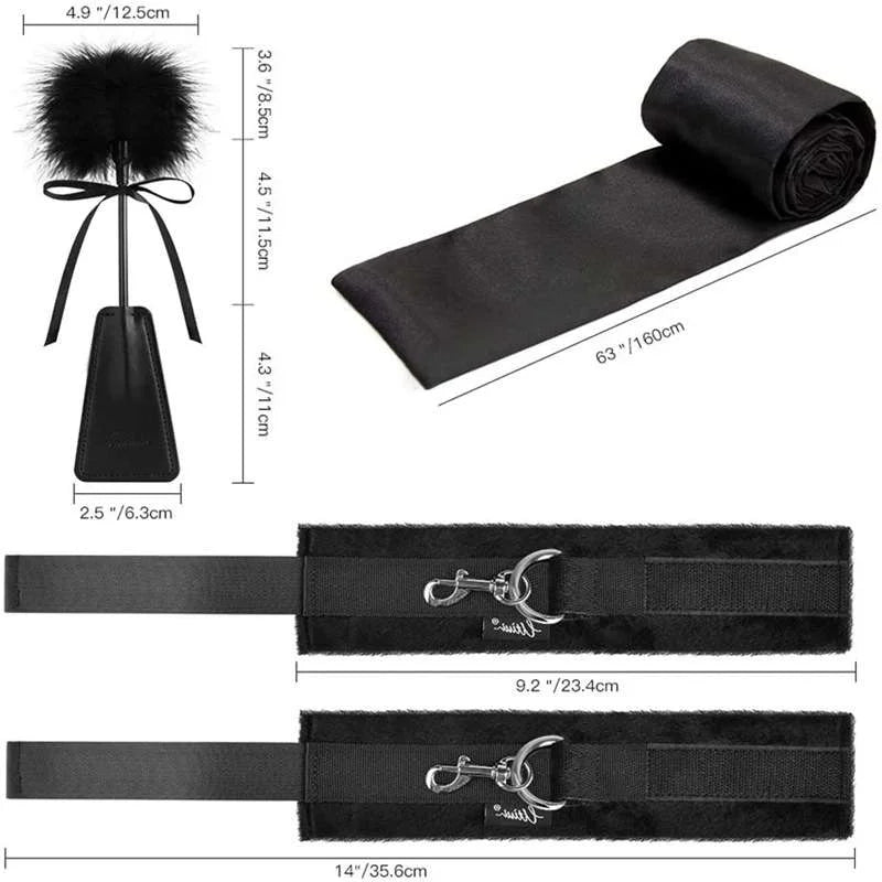 BDSM Bondage Kit with Cuffs and Blindfold