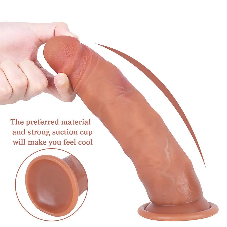 8.1 Inch Lifelike Dual-Layer Silicone Suction Cup