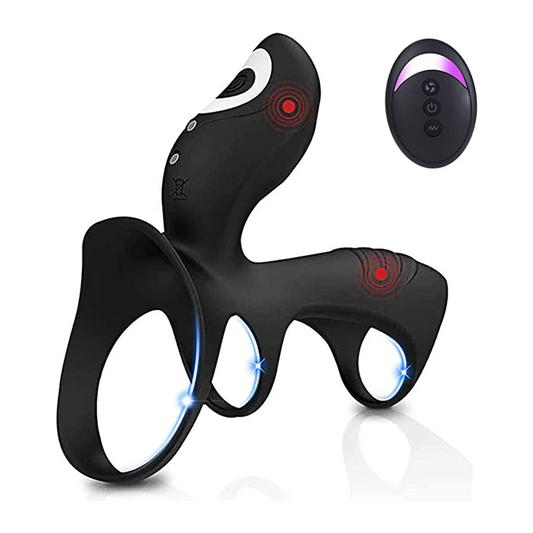 Remote Control Duo Ring with Vibrating Action